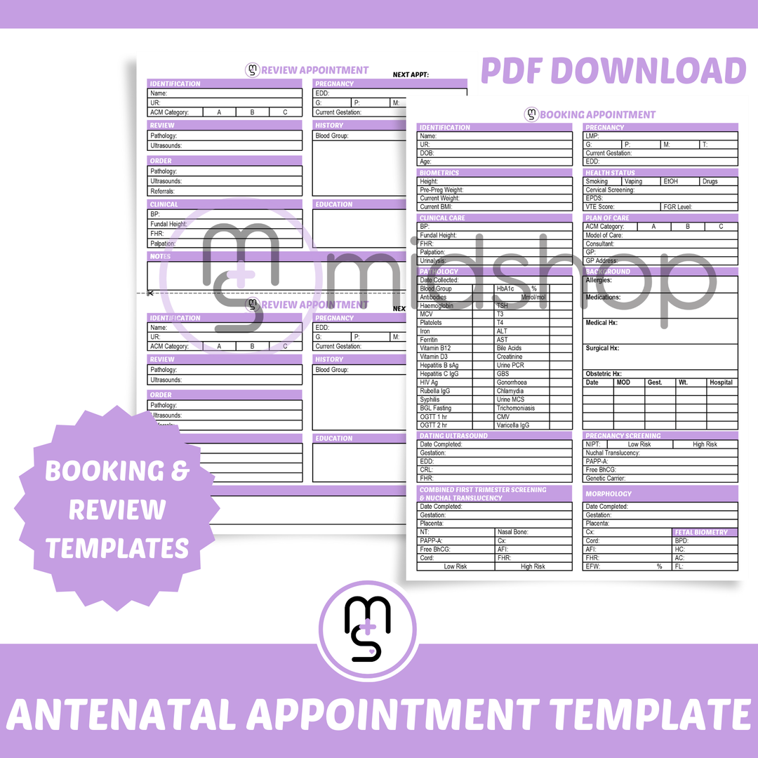 Antenatal Appointment Templates